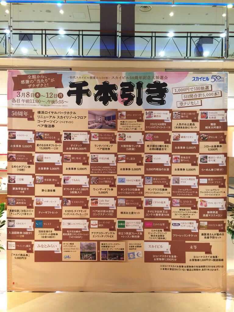 千本引き 抽選会 各店協賛賞品
